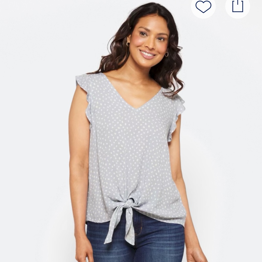 Elegant Lavender Tie-Front Blouse